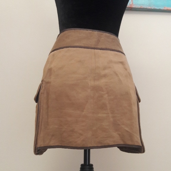 J.Crew/Brown/ Buckled/ Wrap/ Mini Skirt - Picture 7 of 8